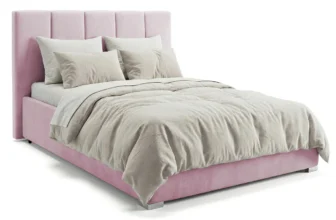 Pat Tapițat Luna, cu somieră rabatabilă și ladă de depozitare, 140×200 cm, Lavanda – Outlet