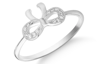 Inel fundita din aur alb cu diamante de 0.07ct