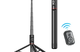 Trepied Foto HASEPE Telescopic Profesional 180cm Cu Telecomanda Bluetooth, Stativ Telefon Extensibil Din Aluminiu Si ABS, Trepied Foto Stabil, Stativ
