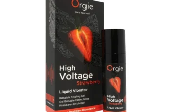 Gel ORGIE High Voltage Strawberry Liquid Vibrator, pentru stimularea clitorisului, cu efect de vibrație și furnicături, aromă de căpșuni 15 ml