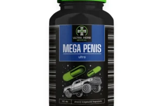 Capsule ULTRA HERB MEDICAL Mega Penis, susține mărirea penisului și performanța masculină, cu L-arginină și extract de Damiana, 60 buc
