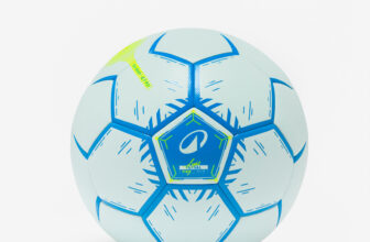 Minge de futsal hibridă light mărimea 4 albastru – galben fluorescent