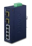 Switch industrial Ethernet PLANET, 4×10/100Mb RJ45, 2x100Base-FX SFP, IP30, montaj DIN, alimentare redundanta 12-48VDC, -40-75C, ISW-621TF