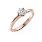 Inel de logodna din aur roz cu un diamant solitaire de 0.4ct