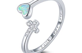 Inel reglabil din argint Faith Hope Love