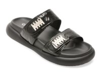 Papuci GRYXX negri, 25201, din piele naturala