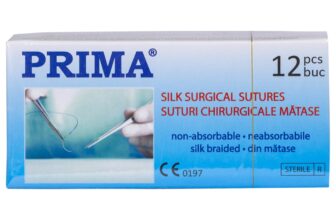 Sutura chirurgicala matase PRIMA 75cm ac varf triunghiular 3/8 19mm USP 5/0