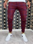 Pantaloni barbati eleganti grena in carouri 12114 P18-4.1