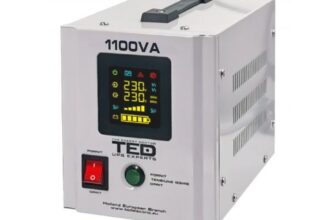 UPS 1100VA/700W runtime extins utilizeaza un acumulator (neinclus) TED UPS Expert TED000323