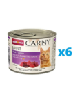 ANIMONDA Carny Adult Hrana umeda pentru pisici, cu vita si miel 6 x 200 g