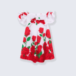 Rochita Fetite Rosie Cu Trandafiri – 2-3 ani