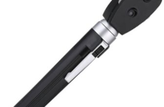 Oftalmoscop Xenon Halogen profesional, negru, corectie dioptrica -20/+20, 5 deschizaturi