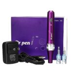 Creion cu Micro-Ace din Titan, Dermapen, Dr. Pen, Ultima X5, pentru Electroporare, impotriva Ridurilor si Imbatranirii, Display Digila, fara Fir, 2x Rezerve 12 pini, Adancime 0.25 – 2.50 mm, 8-15k rpm