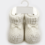 Botosei Tricotati Bebelusi Crem – 0-6 luni