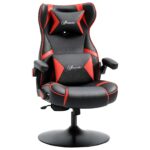 Scaun de gaming Vinsetto, scaun de gaming, difuzoare integrate, spătar inclinabil, negru+roșu, 69 x 73 x 118cm | Aosom Romania