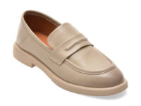 Mocasini IMAGE bej, D380, din piele naturala
