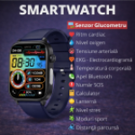 SmartWatch cu Senzor Glucometru, Analiza Impedantei Bioelectrice, EKG, HRV, Temperatura Corporala, Ritm Cardiac, Nivel Oxigen, Apel Bluetooth, Tensiune Arteriala S887 – Watch24.ro