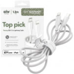Accesoriu Retea Cablu de date empower by PanzerGlass, Racing, USB-C la Lightning, 60W, USB 2.0, 1,2m, Argintiu Alb – ForIT.ro