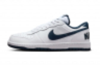 Pantofi sport de piele cu garnituri de piele ecologica – Alb/Bleumarin – FashionDays.ro