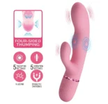 Vibrator Rabbit Zach, 5 Moduri Tapare, 5 Moduri Vibratii, Silicon, USB Magnetic, Roz, 20 cm