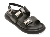 Sandale GRYXX negre, 25202, din piele naturala