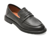 Mocasini IMAGE negri, D380, din piele naturala