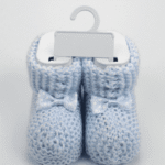 Botosei Tricotati Bebelusi Albastru – 0-6 luni