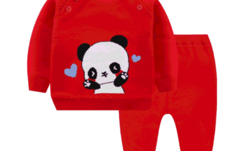 Compleu Rosu Fetite Ursulet Panda – 9-12 luni