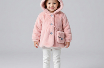 Geaca Fetite Din Blana Roz Cu Poseta Sonia – 4-5 ani