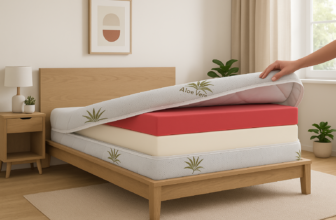 Husa saltea 100x200x25, Aloe Vera, matlasata, lavabila, detasabila, cu fermoar 4 laturi