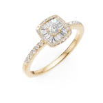 Inel de logodna din aur galben cu diamante de 0.3ct