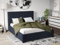 Pat Tapitat cu Somiera Fixa Albastru – Eden16 90×200