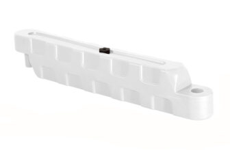 Bariera modulara delimitare traseu karting, piste sau parcari, HDPE, umplere cu apa, anti-impact, rezistenta UV, interior exterior 100x12x18 cm, alb