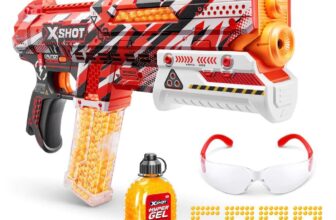 Blaster cu bile din gel si ochelari de protectie Zuru X Shot Hyper Gel Clutch