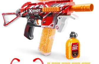 Blaster cu bile din gel si ochelari de protectie Zuru X Shot Hyper Gel Trace Fire