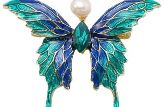 Brosa Emerald Butterfly cu Perla Naturala