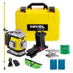 Set nivela laser cu linii 4 x 360° Nivel System CL4B_SET_LP36, fascicul albastru, 30/70m, acumulator 3,7 V, geanta transport, tija ancorare LP36