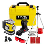 Set nivela laser cu linii 4 x 360° Nivel System CL4R_SET_SJJM1EX, fascicul rosu, 30/70m, acumulator 3,7 V, geanta transport, trepied 1,82 m