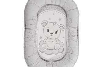 Cuib pentru bebelusi 92 x 58 cm Lorelli Ursulet Gri