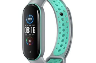 Curea din silicon Beline Design compatibila cu Xiaomi Mi Band 7/6/5, Gri / Verde