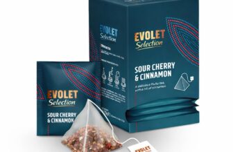 Evolet Selection Sour Cherry Cinnamon ceai piramida 25 buc