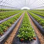 Folie de mulcire 1,2 m, 30 microni – neagra, perforata, rola 1000 m