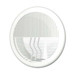 grila ventilatie rotunda design o125mm, exterior o165mm, plastic alb
