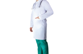 Halat medical lung pentru barbati, alb, marimea XXL