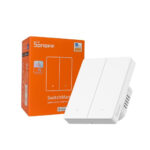 intrerupator inteligent sonoff zbm5-2c-80w, 2 canale, 10a, zigbee, alb