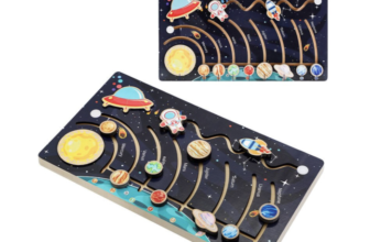 Labirint din lemn Sistemul Solar cu planete glisante pentru copii