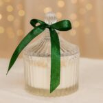 Mărturie nuntă lumânare parfumata în recipient de sticlă elegant