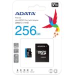 Card MicroSD ADATA, 256GB, UHS-I, Class 10, A1 -AUSDX256GUICL10A1