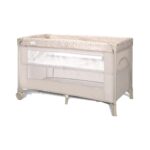 Patut Pliabil cu 2 niveluri Lorelli Classic Carina Beige Stars