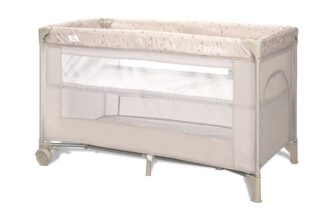 Patut Pliabil cu 2 niveluri Lorelli Classic Carina Beige Stars